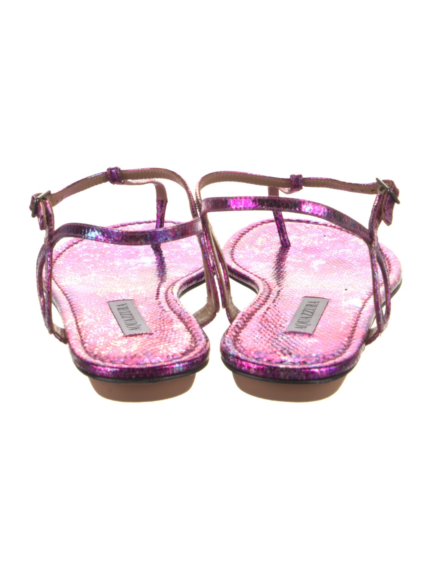 Aquazzura Leather T-Strap Sandals